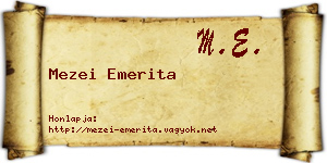 Mezei Emerita névjegykártya